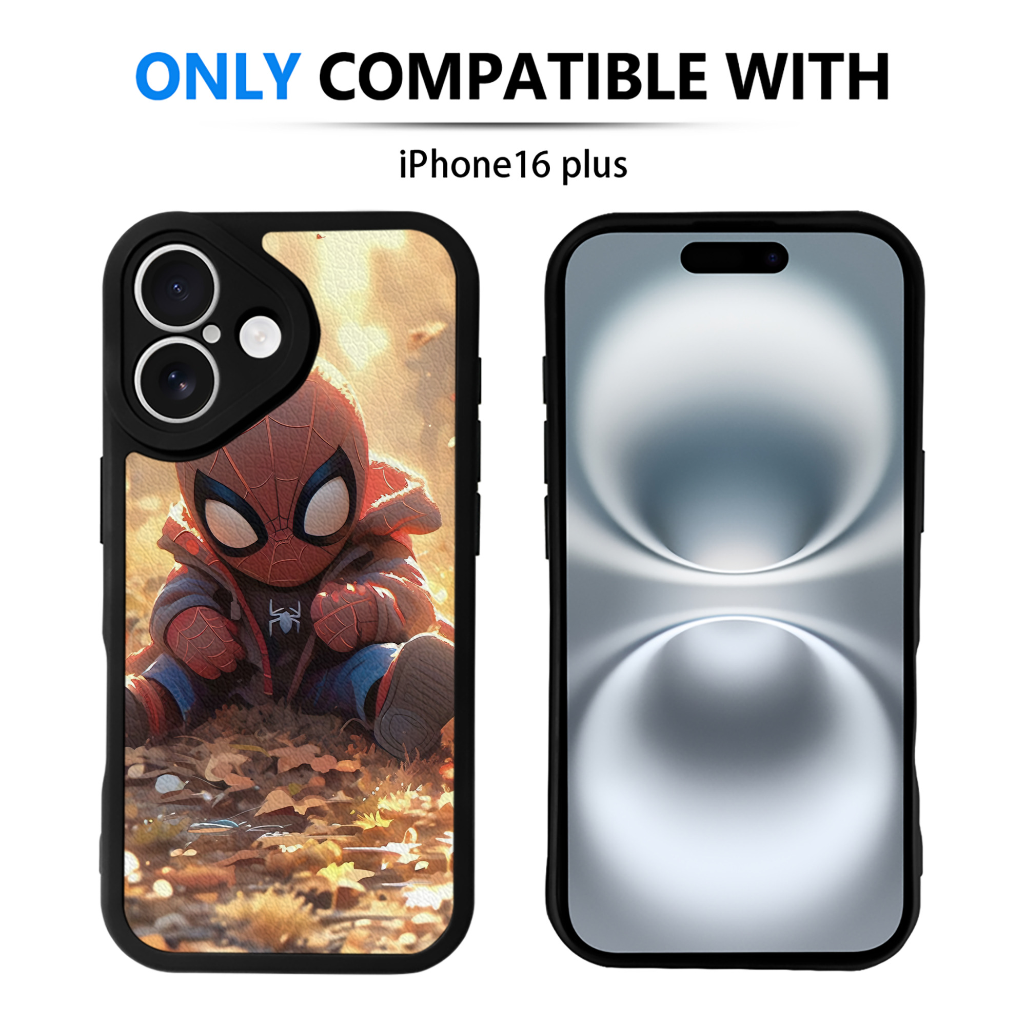 （画像用） Spider Man スパイダーマン 【iPhone 16シリーズ対応】シリコンスマホケース（レザー調） 材質：シリコン